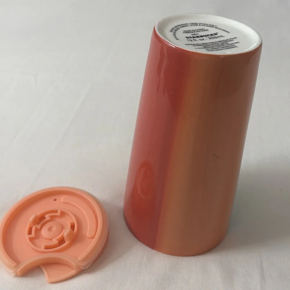NEW 2020 Summer  Starbucks 12oz Orange, Teal & White Travel‎ Tumbler  Coffee Mug